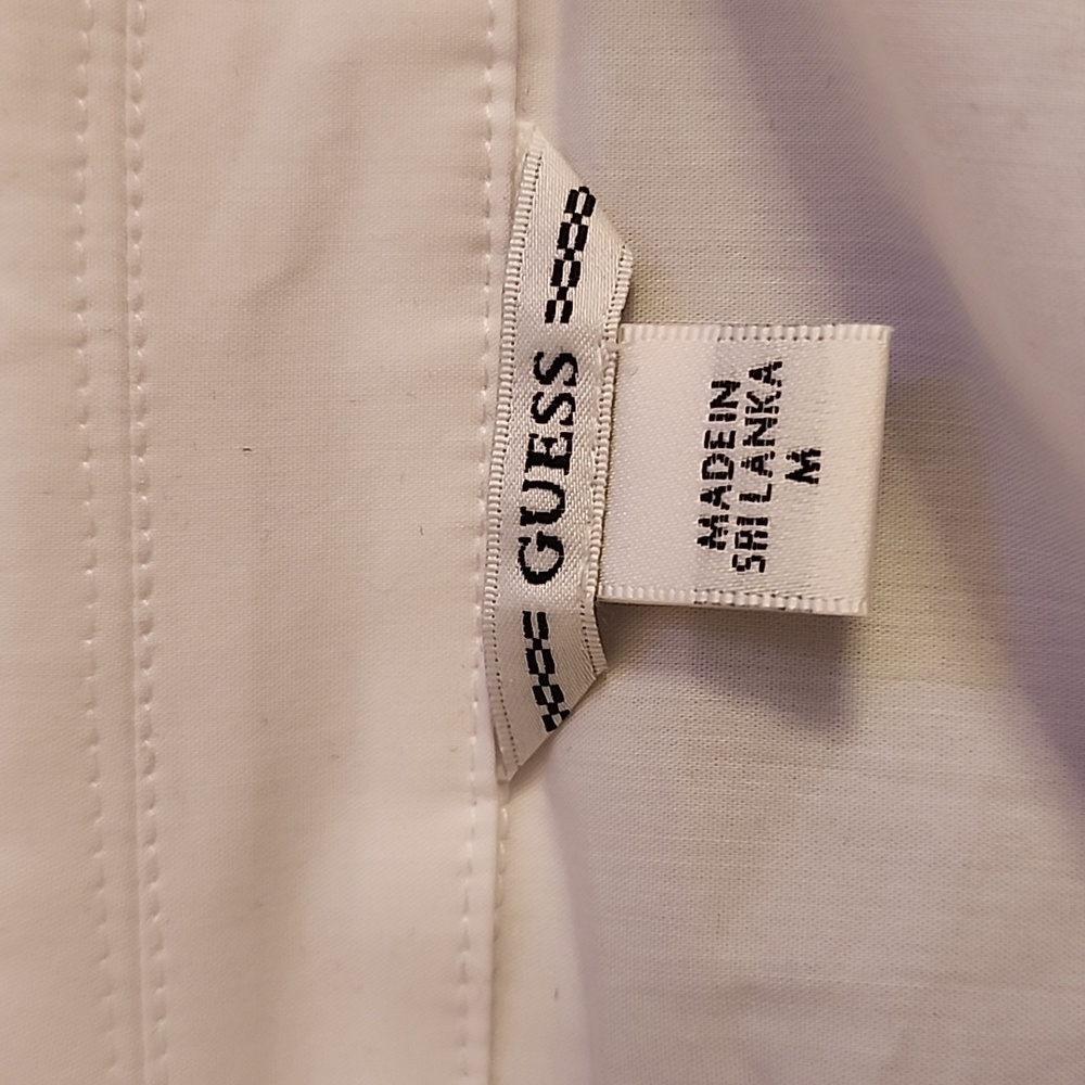 Guess Low-cut White Long Sleeved Bodysuit